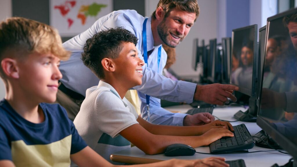 Teacher passionately intergrarting AI in the classroom from learnings from free AI classes for educators 