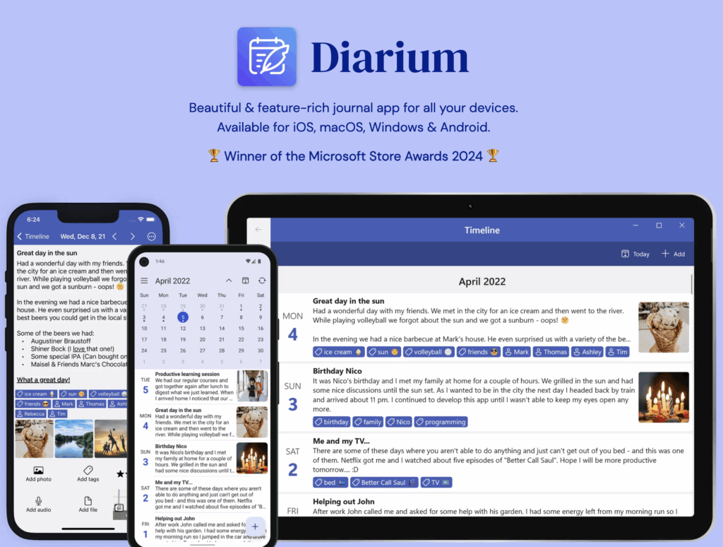 Diarium AI journaling app and reflection