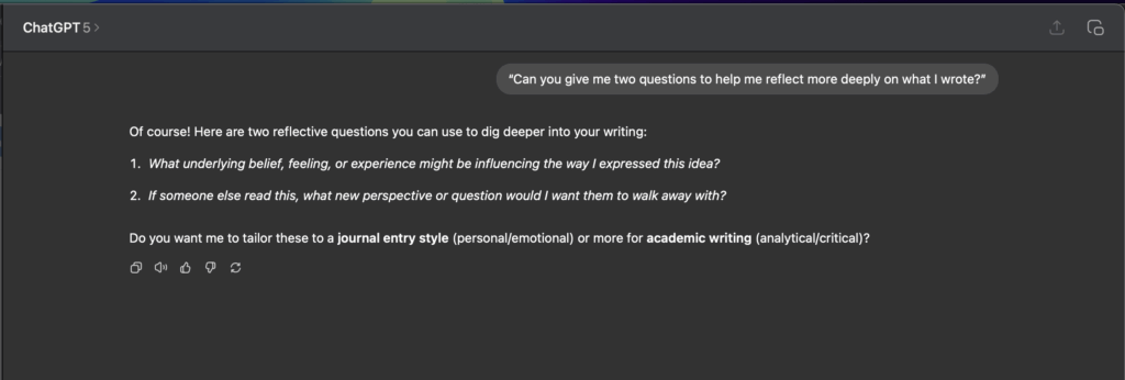 How student journals with chatgpt